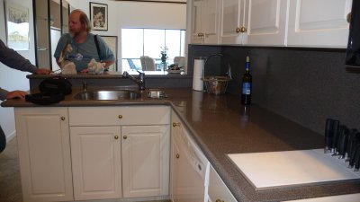 Corian countertops, stainless sink