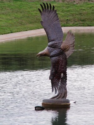 Community Pond with Sculpture