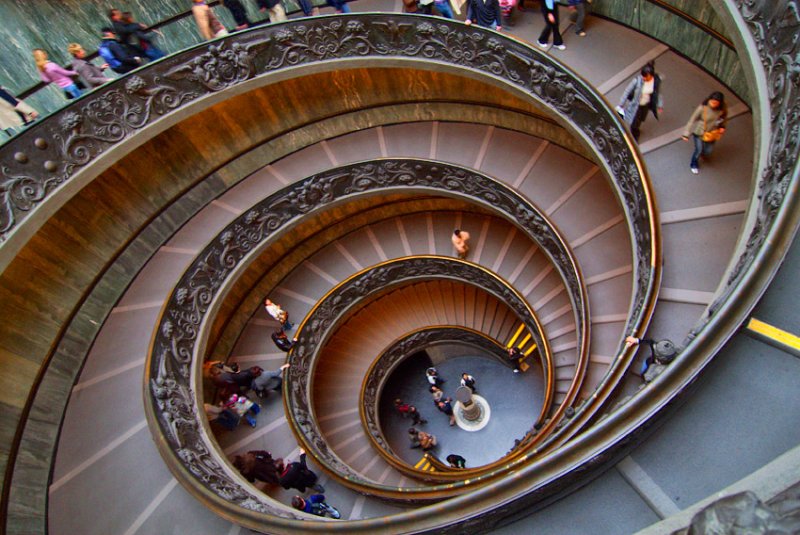 Michelangelos winding stairs. Vatican. Rome