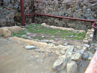 One corner of the remains