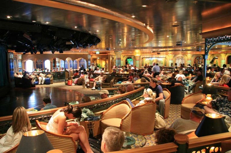 Waiting to disembark ship (Explorers Lounge)