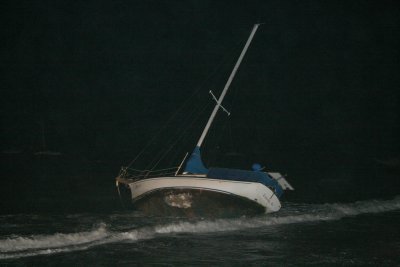 Extremely high winds caused it to crash to shore