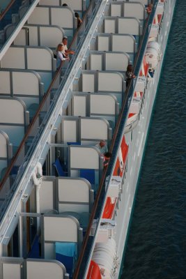 View shows open Dolphin Deck balconies