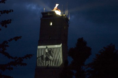 Filmprojectie op de Brandaris