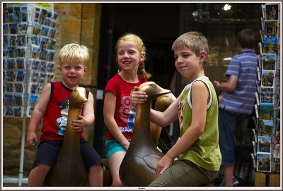 Riding Gooses Postcard
