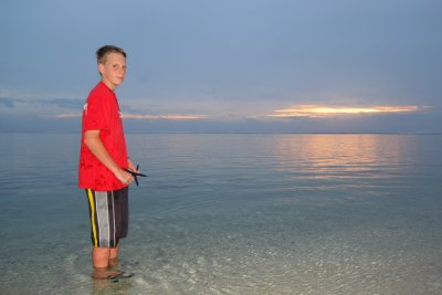 Phil and Coral reef sunset