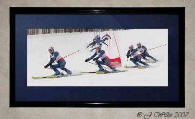 Panorama in Custom Black Aluminum Frame with Single Blue Mat