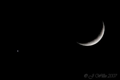Venus and Waxing Crescent Moon