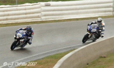 Francis Martin, Suzuki GSX-R600 (16) and Kevin Lacombe, Yamaha YZF-R6 (34)