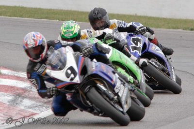 Clint McBain, Suzuki GSX-R1000 (9),   Jordan Szoke, Kawasaki ZX-10R (1), Steve Crevier, Yamaha YZF-R1 (14)