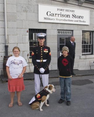 Matt & Amanda with US Marine & Mascot, Fort Henry, Kingston, ON