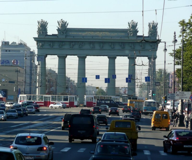 Moscow Triumphal Gates (1834-38) on Highway to Moscow