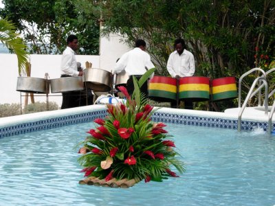 Pool and Band at Carib Sands Villa