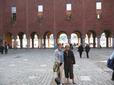 Susan & June in City Hall Courtyard