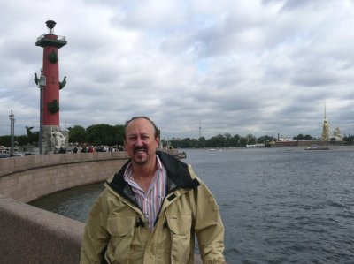 Neva River, Rostral Lighthouse (1805-10), & Peter-Paul Fortress