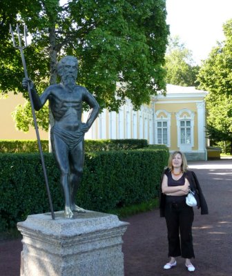 Neptune Statue & Antonina (St Petersburg Guide) at Seafront Terrace