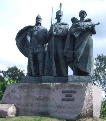 Statue of Three Generations of Soldiers Near Victory Park