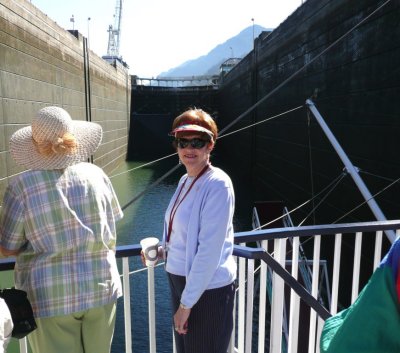 Susan on Forward Deck Entering Bonneville Lock