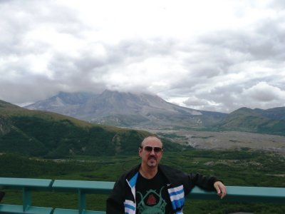 Bill at Coldwater Ridge Visitors Center (Mount St Helens in Clouds)