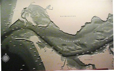 Map Showing Wrecks at the Columbia River Bar
