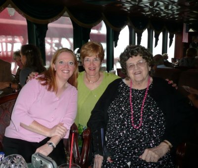 Barbara Susan and Mary at Captain's Farewell in Paddlewheel Lounge