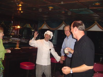 Susan Chef Danny Larry  Bill in Paddlewheel Lounge