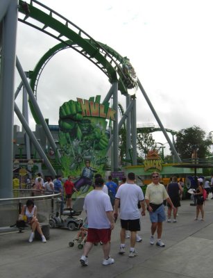 Dennis Coming Off the Hulk Ride