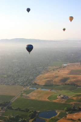 Over Napa Valley vineyards