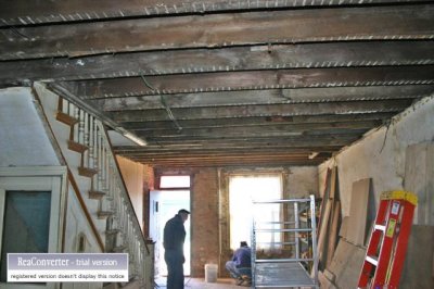 Living Room ceiling stripped