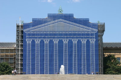 Philadelphia Art Museum scaffold cover