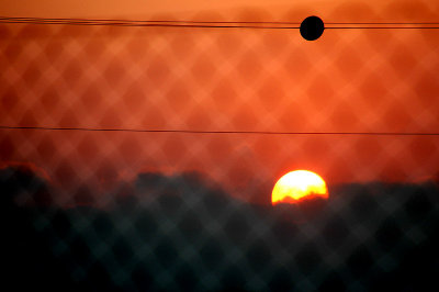 THE SUNSET BEYOND THE FENCE