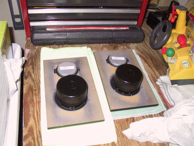 Back sides of baffles.