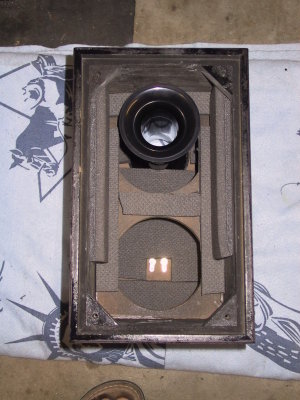 Inside of cabinet showing application of Sonic Barrier Foam from PE.