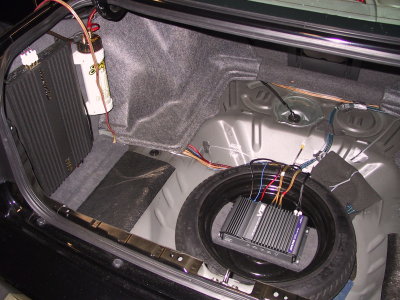 Fits perfectly in the middle of the spare tire.