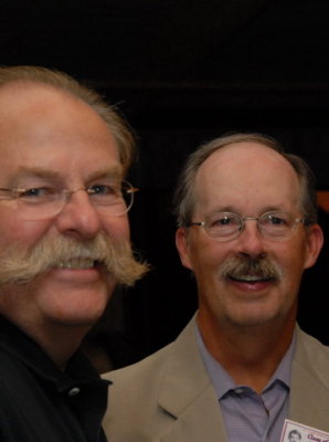 The mustache men:  Dave and Mick