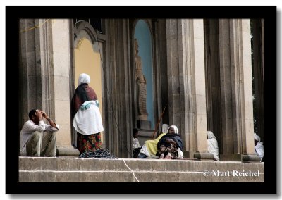 The Faithful Under the Church Pillars, Addis Ababa, Ethiopia