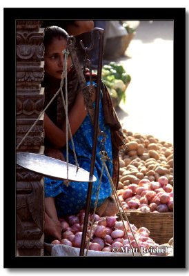 Timid Saleswoman, Kathmandu, Nepal