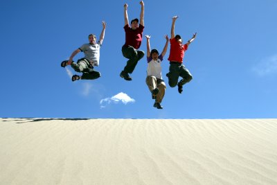 Dune Jumping in Central Tibet