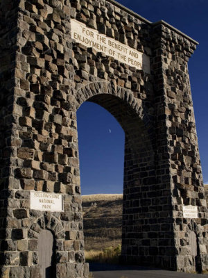 Moonrise  North Entrance, Yellowstone National Park, September 2006