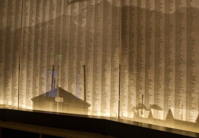<B>List of Internees</B> <BR><FONT SIZE=2>Manzanar Historical Monument, California, October 2006</FONT>