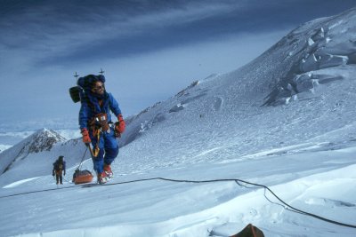 Me, above Karsten's Ridge, on the Harper Glacier (17,000')