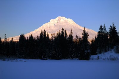 Mount Hood from Mirror Lake, Winter Study #2
