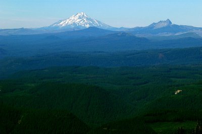 Mount Jefferson and Three Fingered Jack from Horsepasture Mountain
