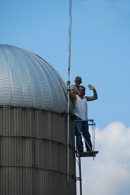 Jeff & Greg working on top of the silo