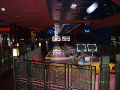 Bowling alley on the ship