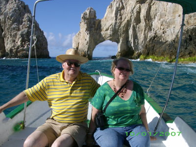 Dave and Jean in front of the arch