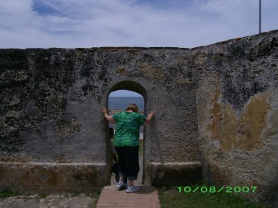 At the wall in Cartagena