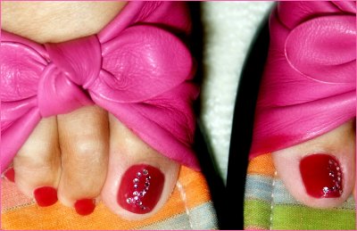 pink ribbon nail art