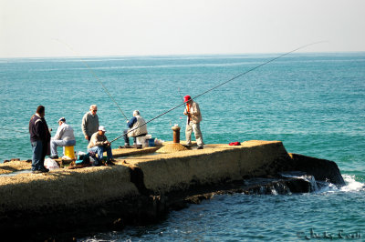 Fishermen on the wharf.
