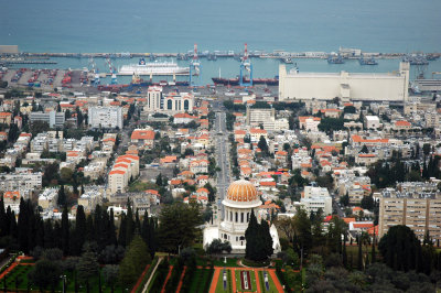 Haifa - Bahai Gardens, the German Colony and the Port.
